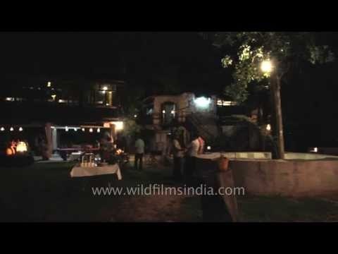 Lawn area of Ken River Lodge in Panna, Madhya Pradesh