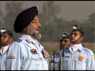 IAF officers take one arm distance before march past