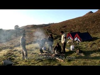 Camping at Dayara buggyal or meadow in Uttarakhand