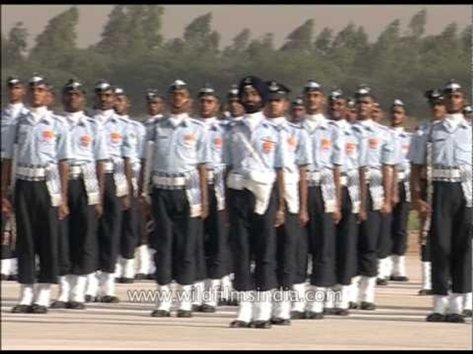 Disciplined IAF soldiers standing in a queue
