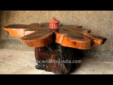 Designer furniture inside Kings lodge, Bandhavgarh