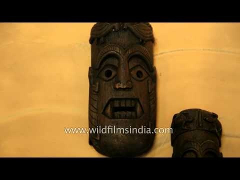 Wooden artifacts hanging on walls of Kings Lodge