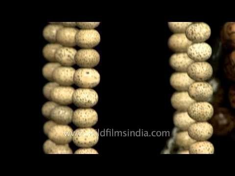 Buddhist rosaries for sale at a shop in Sarnath - Varanasi