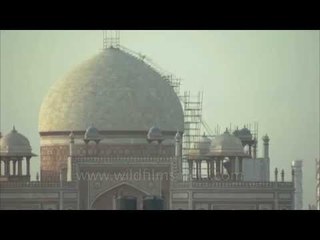 Restoration of Humayun's Tomb as seen from Barapullah flyover