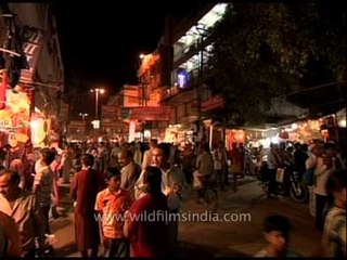 Night view of the city of Varanasi