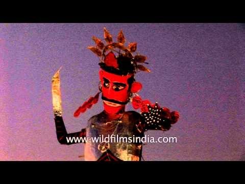 Devotees burn an effigy of Ravana during Dussehra celebration