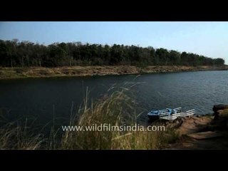 Boat safari on river Ken at Panna National Park