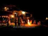 Bonfire at Ken River Lodge in Panna, Madhya Pradesh