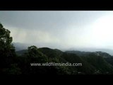 Clouds flowing over the hills of Landour, Uttarakhand
