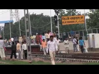 Commuters leaving Shahadara railway station