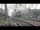 Passenger train departs from Shahdara railway station, Delhi