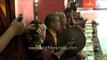 Buddhist monks worship Lord Buddha and offer prayers, Mindrolling Monastery