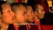 Tibetan Buddhist monks praying at Mindrolling Monastery