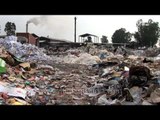 Household paper waste from European countries at recycling yard