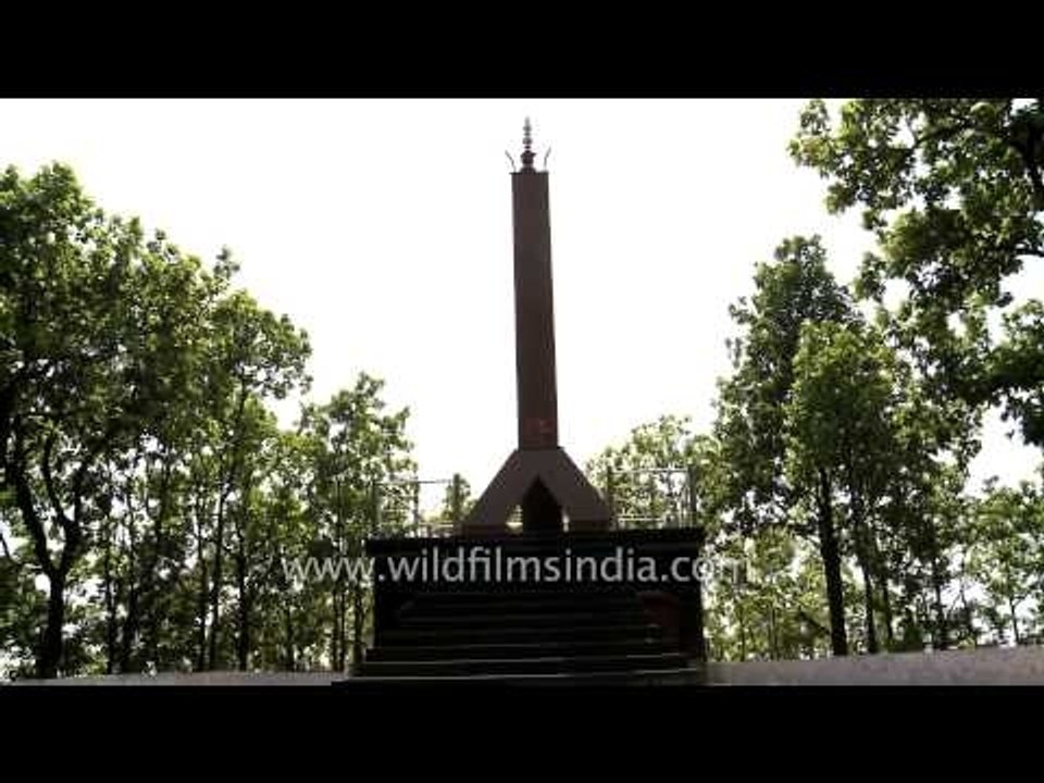 War memorial stands in the battle field of Khalanga