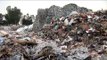 Compacted recyclable paper waste at a recycling plant in India