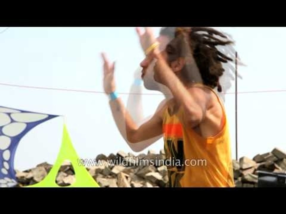 Young trance music lover headbanging to upbeat music - Himalayan Music Festival