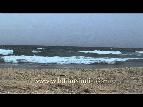 Waves lapping upon the shores of Andaman and Nicobar Islands