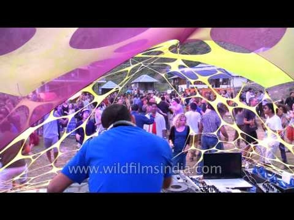 People dancing to the music of DJ Mash at Himalayan music festival