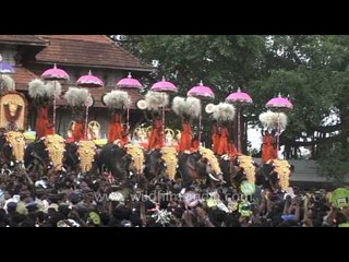 Kutamattam (change of umbrella) during Trissur Pooram