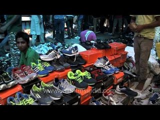 Sports shoes at Daryaganj Sunday market, Delhi