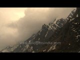 Overcast sky over Badrinath temple valley, as it opens anew in 2014