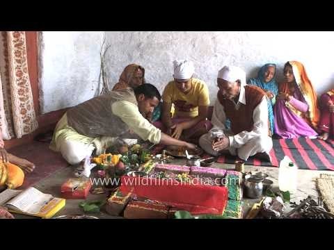 Kumaoni groom performing 'havan' as a pre-wedding ritual