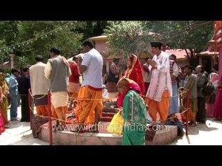 Devotees circling the havan at Naina Devi Temple, Nainital