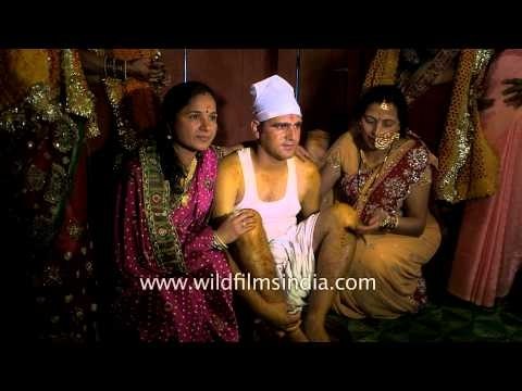 'Haldi' rituals being performed - Kumaoni Wedding