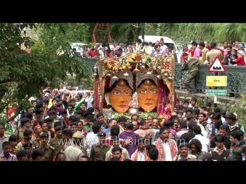 Idol of Goddesses Nanda and Sunanda taken out during Nanda Devi Mahotsav