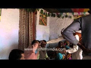 Priests chanting during havan in Kumaoni wedding