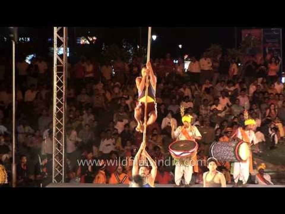 Pole Mallakhamb act by trained professionals