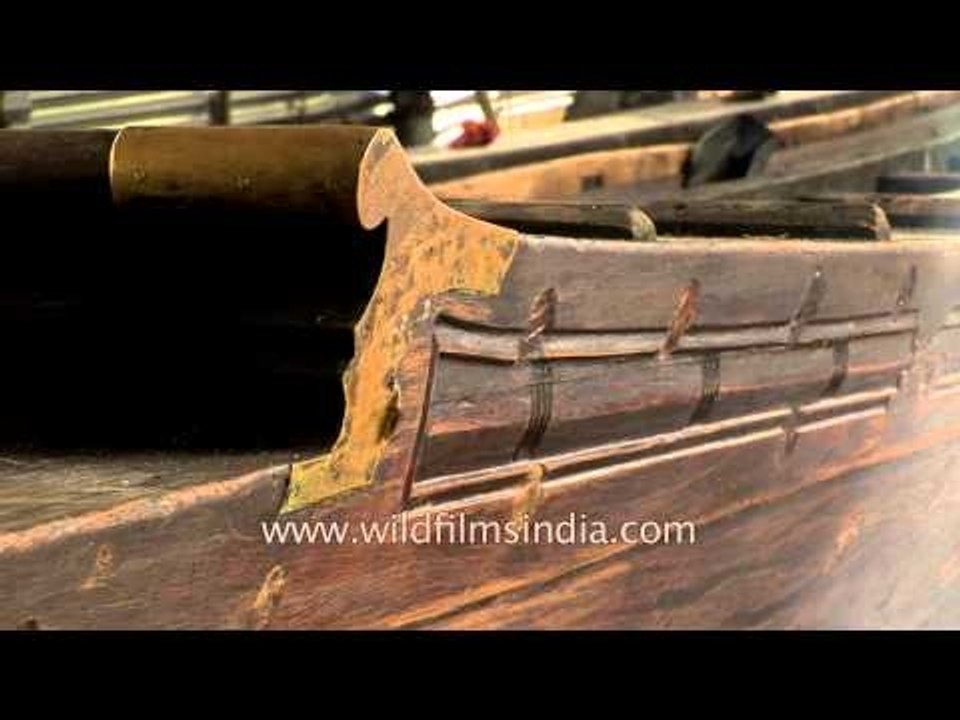 Close look to to snake boat - Alleppey, Kerala