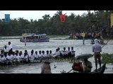 Participants in action during the Nehru Trophy Boat Race, Kerala