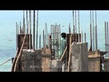 Construction site near Gandhi Memorial, Kanyakumari