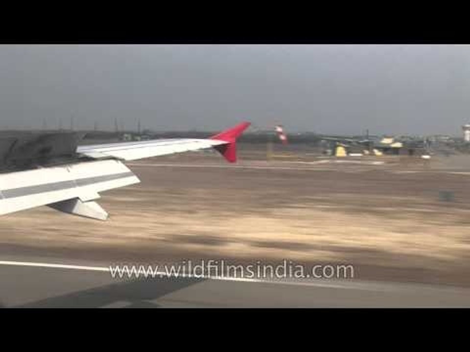 Indian military bunkers at airport in Jammu and Kashmir state