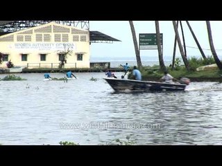 Rowing on the backwater of Alappuzha - Kerala