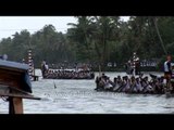 Competing teams row their boats forward during Nehru Trophy Boat Race