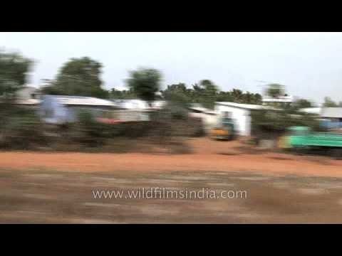 Beautiful landscape of Kerala during a train journey