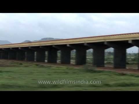 Crossing a bridge during a train journey to Kerala