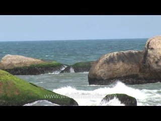 Water lapping up against the Kanyakumari shore