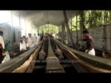 Village-men prepare the snake boat for Vallamkali