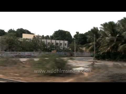 Crossing a bridge during a train journey to Kerala