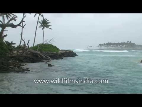 Waves hit upon the wild shores of Car Nicobar and its estuaries