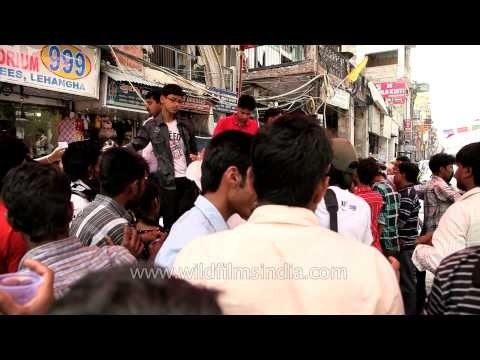 Volunteers serving water on the ocassion of Mahavir Jayanti