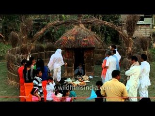 Prayers being offered at traditional make-shift hut in Manipur