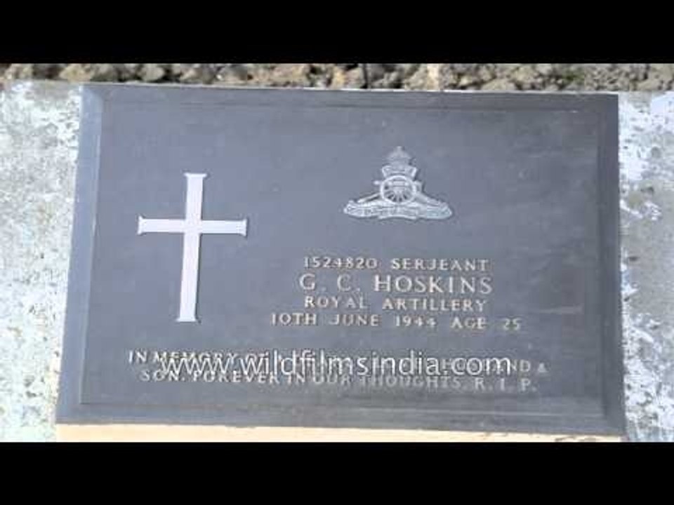 Kohima War Cemetery Cremation memorial stones, by name