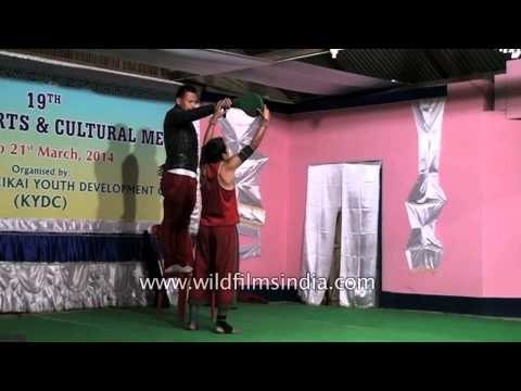 Local Manipuri lad showing high side kick