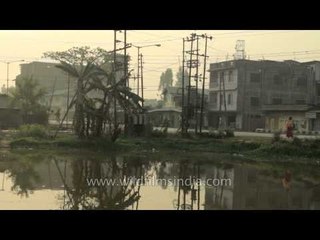 Preparations for torch relay at a local club on first morning of Yaoshang