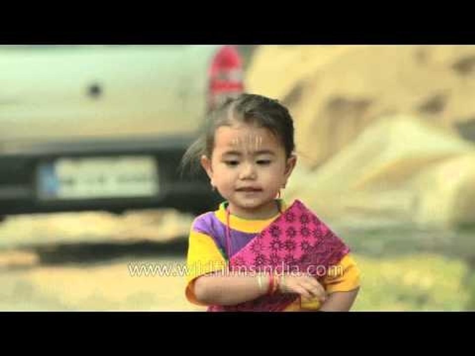 Little lady in traditional Manipuri attire
